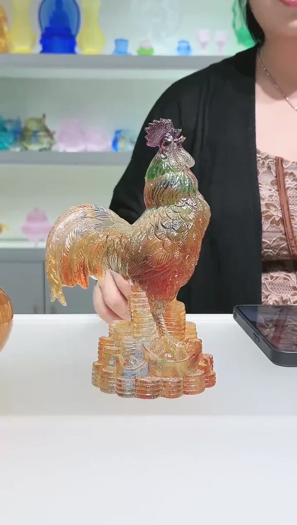 手工艺品琉璃古法琉璃公鸡