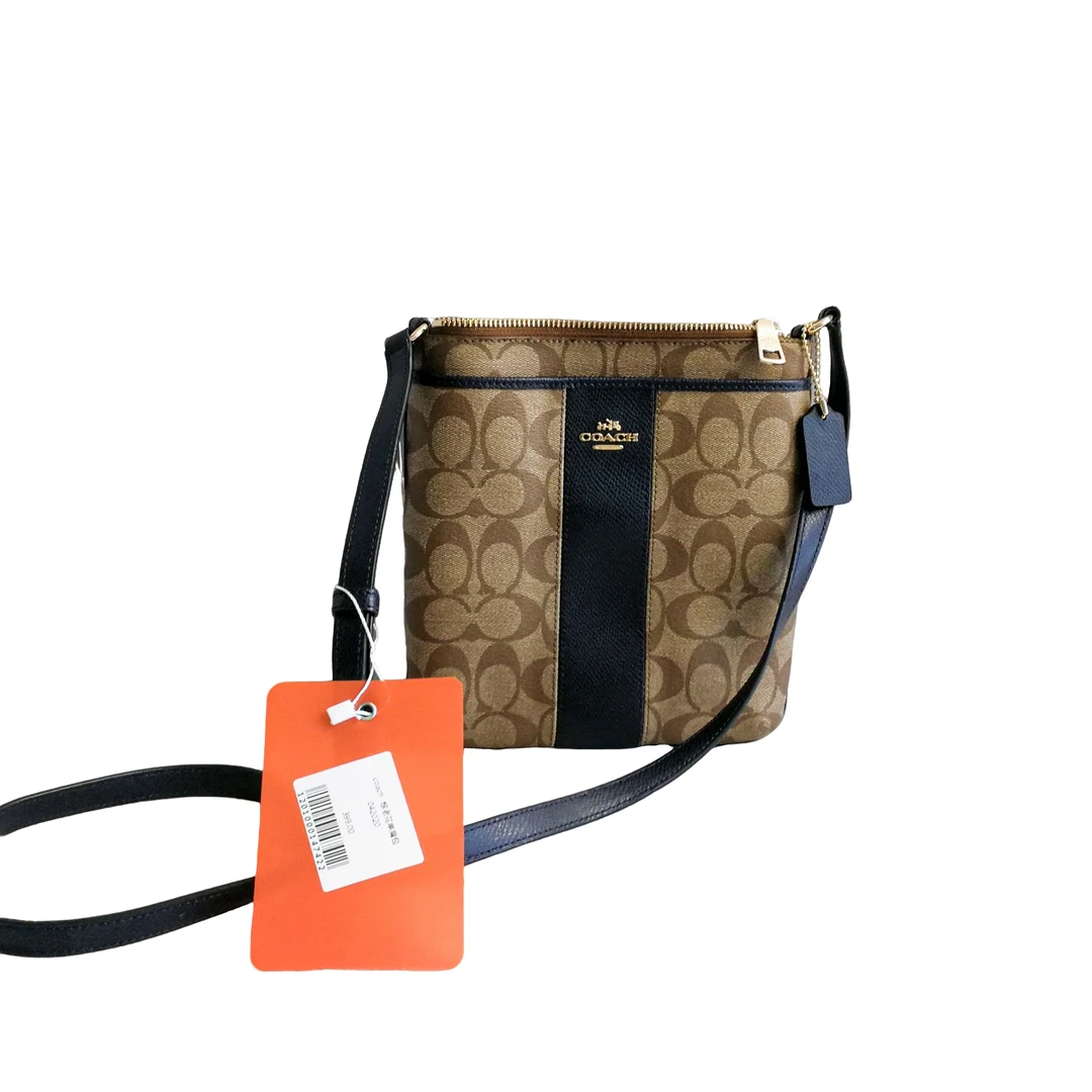 95新 COACH/蔻驰 coach 棕老花单肩包  042020