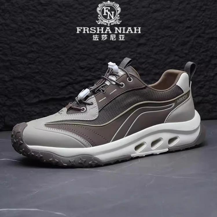 法莎尼亚休闲增高老爹鞋2025秋季新款轻便软底网面跑步鞋开车男鞋