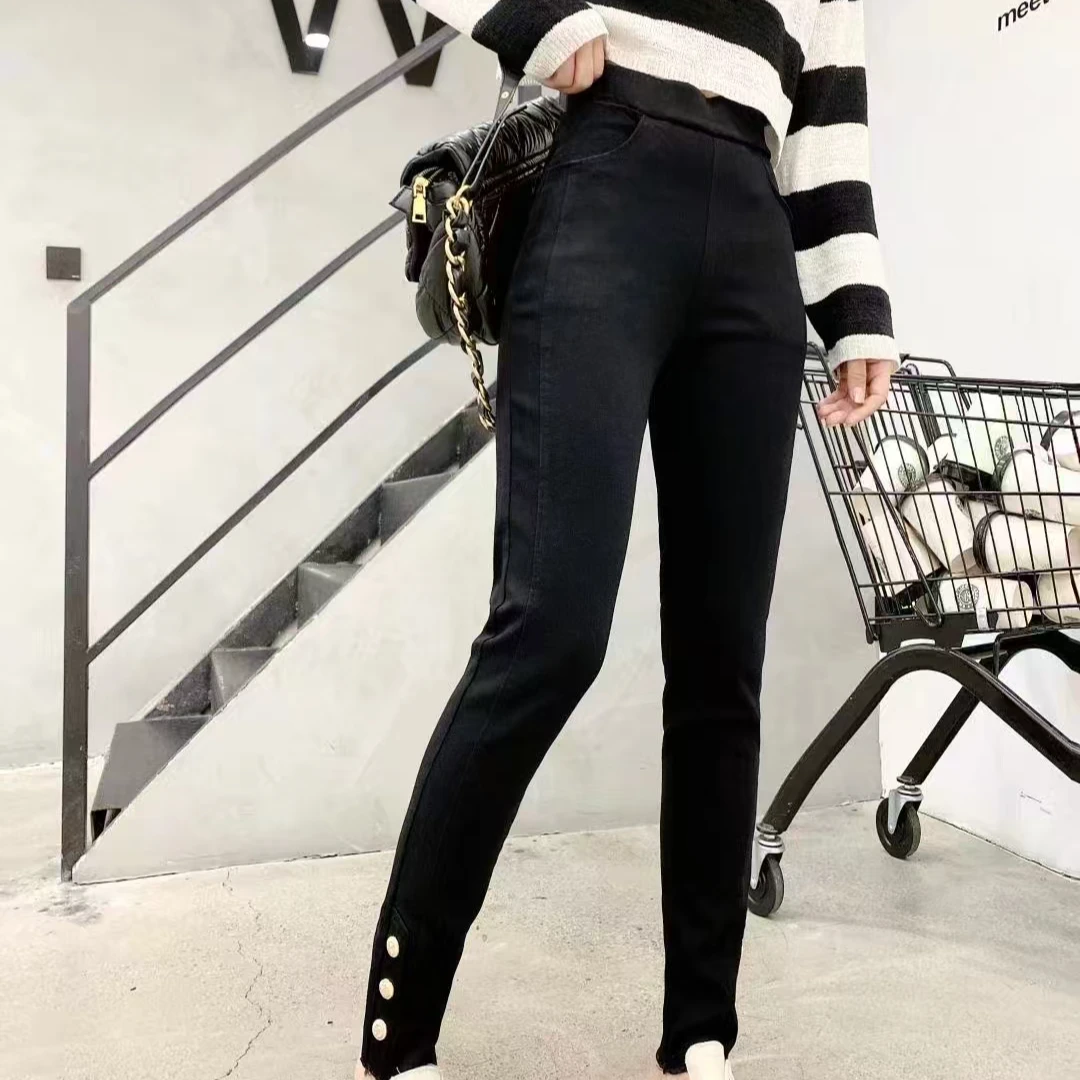 2025年春季新款时尚显瘦高腰铅笔裤休闲百搭款