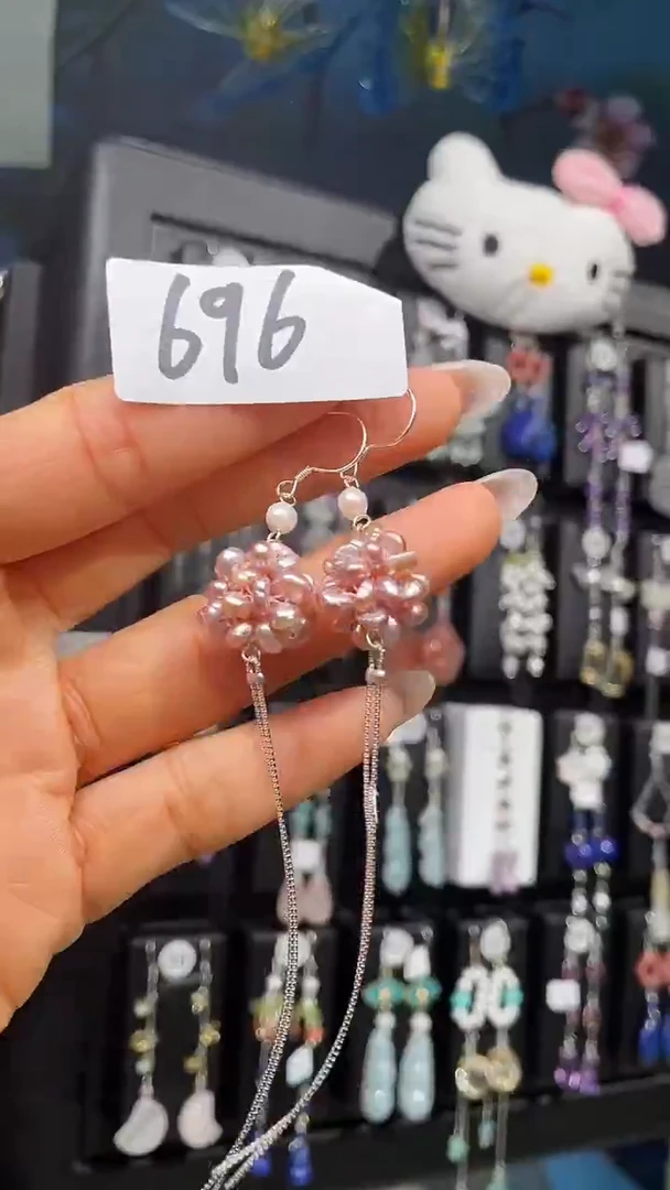 银S925镶嵌耳饰紫晶喜欢拍