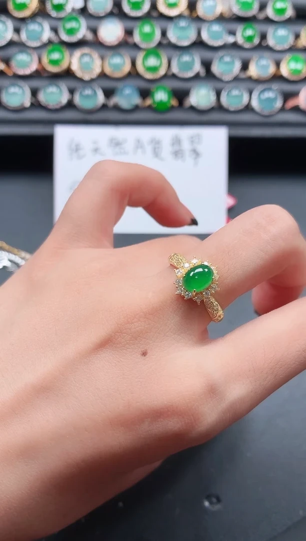 翡翠戒指银S925镶嵌11111