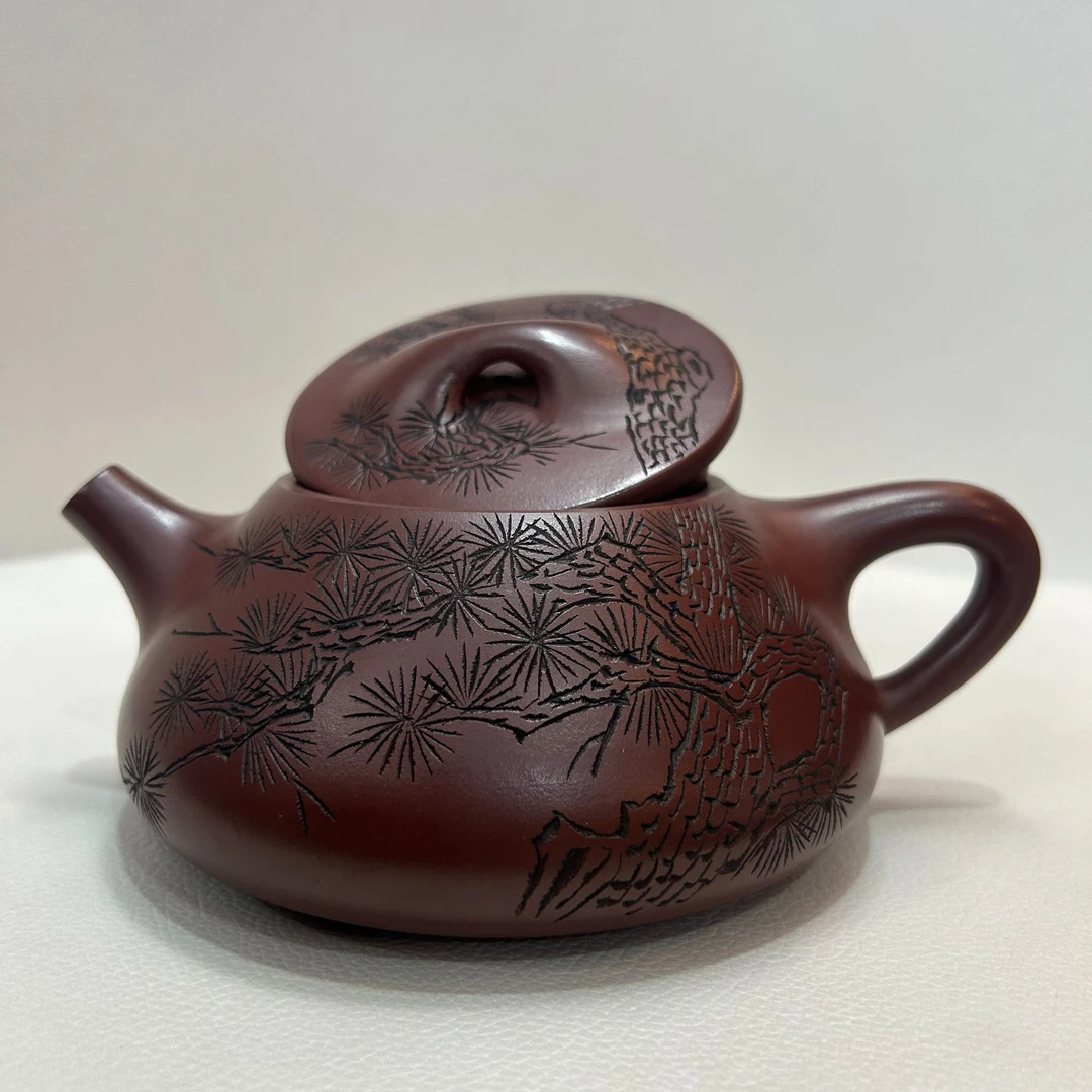 红皮龙大品松影【聪】景舟石瓢紫砂壶