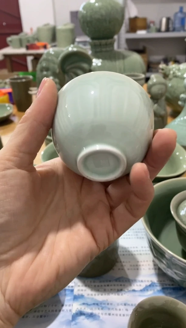 【闪购商品】碗新唐TS418 月白釉莲瓣杯 2只