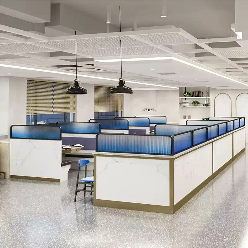 不锈钢卡座隔断长虹渐变玻璃加高围栏餐厅饭店火锅店屏风遮挡定制