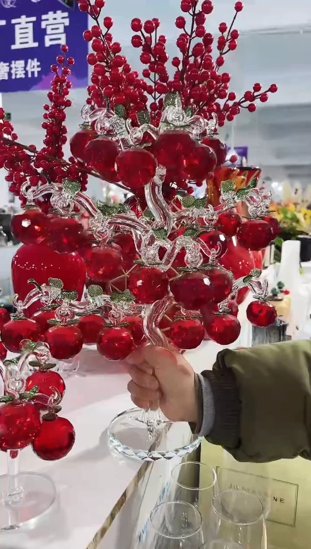 【闪购商品】玻璃CYSJ-36挂水晶红苹果