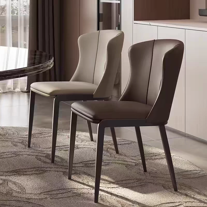 浅色类椅子轻奢酒店家用北欧餐厅意式极简餐桌椅简约靠背椅餐椅