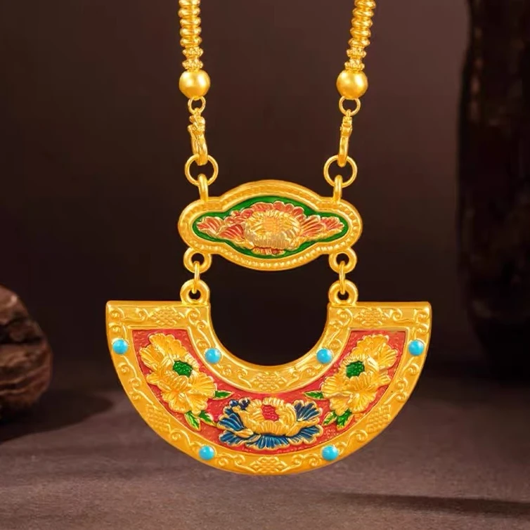 【芳芳专享】足金999 5D祥云牡丹双钩礼赠黄金吊坠 HJD893