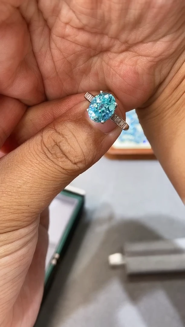 碧玺戒指银S925镶嵌.......