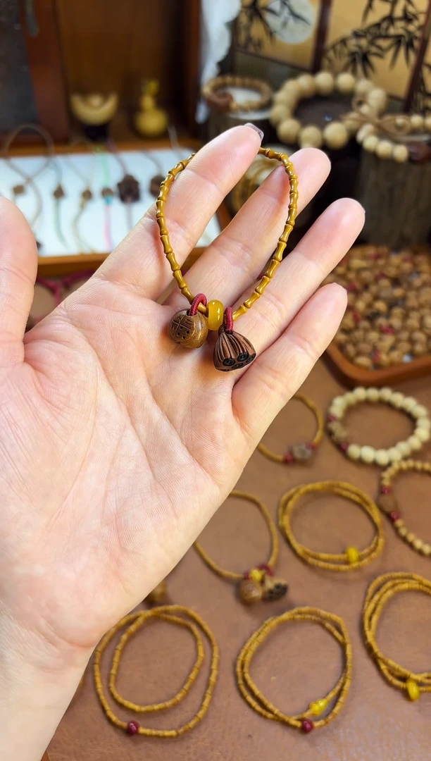 手串桃核古桃坊 竹节单圈福气连连