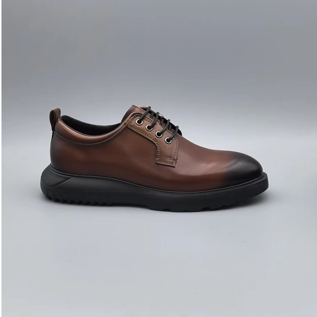 夏季新款轻质厚底圆头系带男士休闲鞋11208