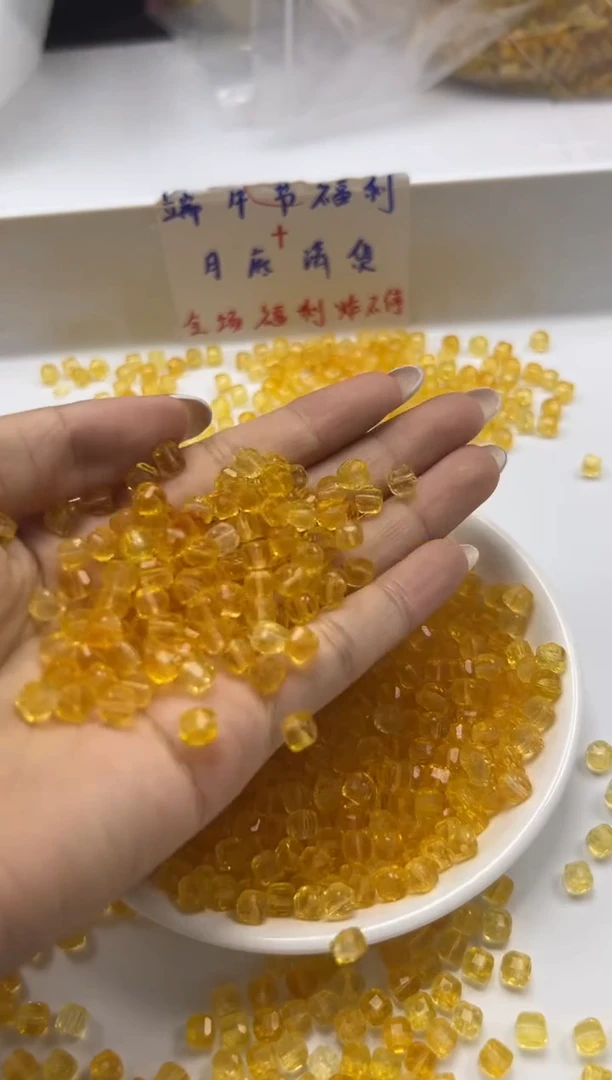 未镶嵌颈饰水晶w2591黄水晶方糖5mm*30颗