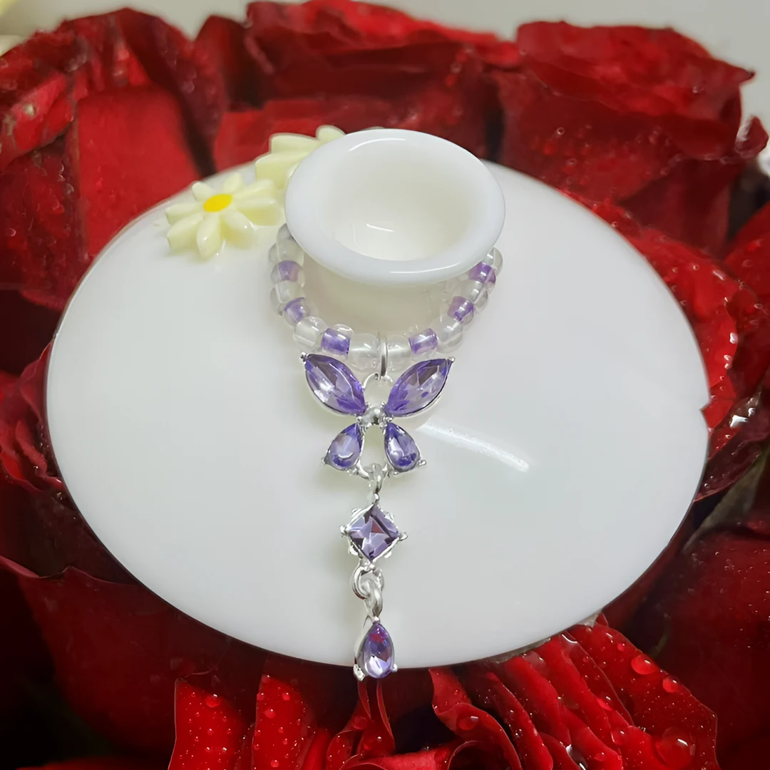 【时熙】<花间蝶舞>蝴蝶提溜手工编制盖碗茶壶盖子装饰家用茶具配件