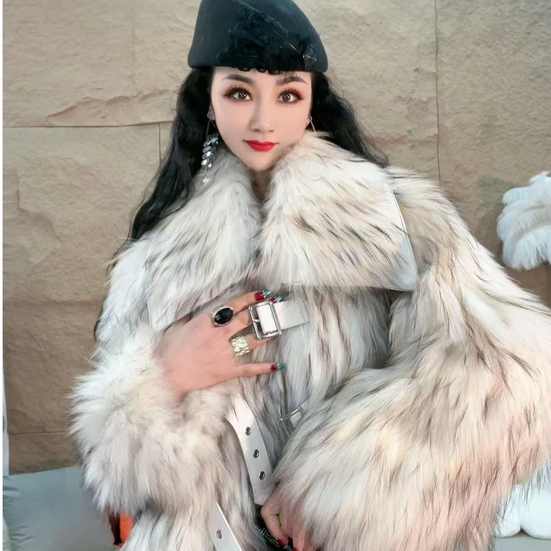 7005【凡家衣橱】时尚百搭洋气轻奢貉子毛绵羊皮皮草