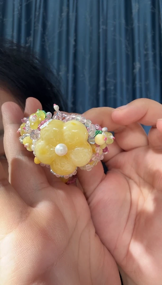 手链蜜蜡未镶嵌蜜蜡花朵繁花手链