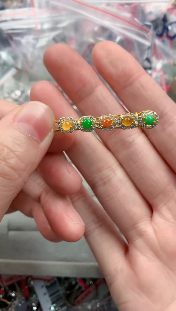 银S925镶嵌戒指翡翠7777----10