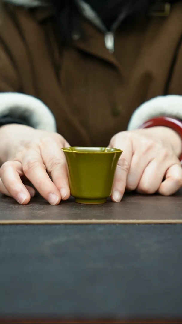 杯景德镇茶叶末四方杯