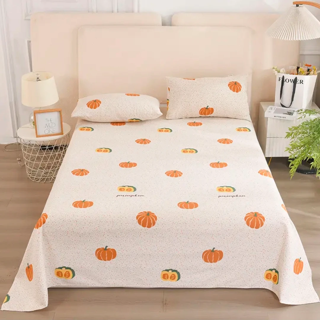 （0219）加厚粗布床单吸汗透气1.45*2.4米（+－5公分）波点南瓜