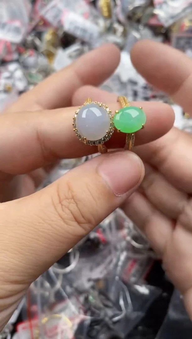 银S925镶嵌戒指翡翠444444   10