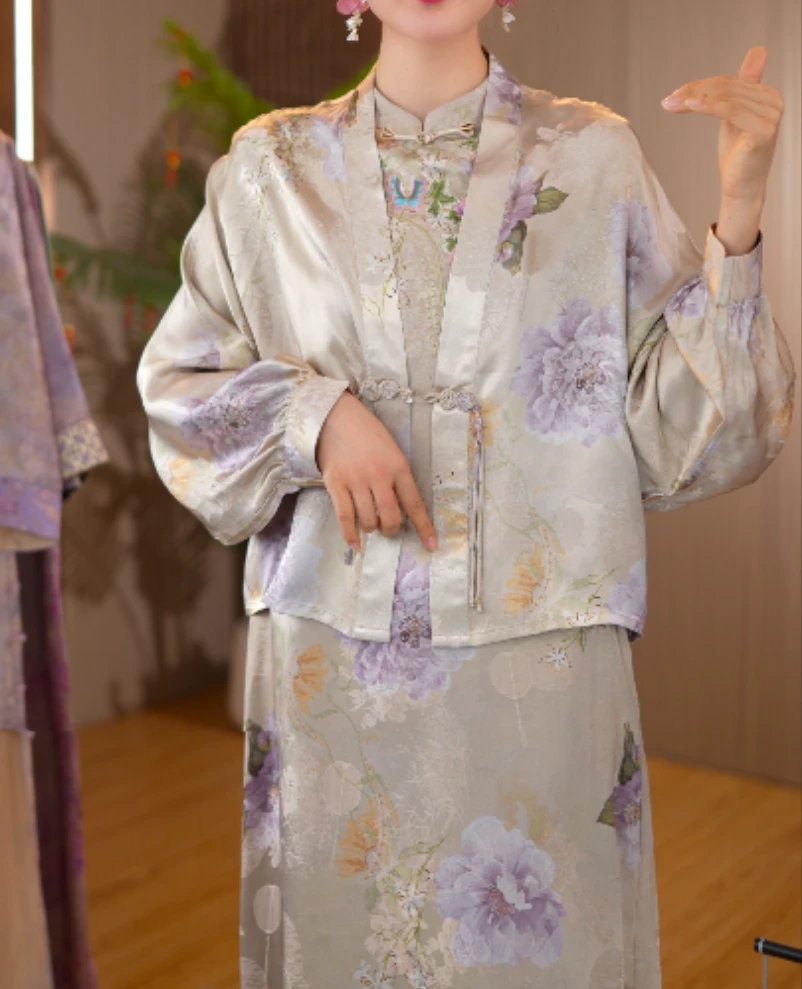 月沁牡丹｜新款两面双穿女装短款外套2025B713-桃桃