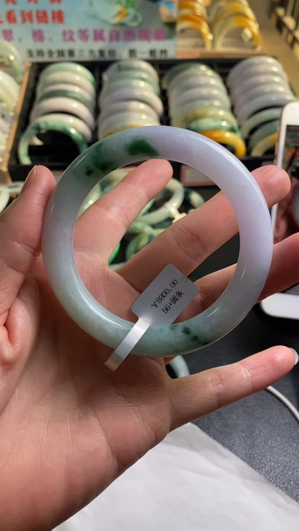 未镶嵌手镯翡翠//20254644    58 圆条