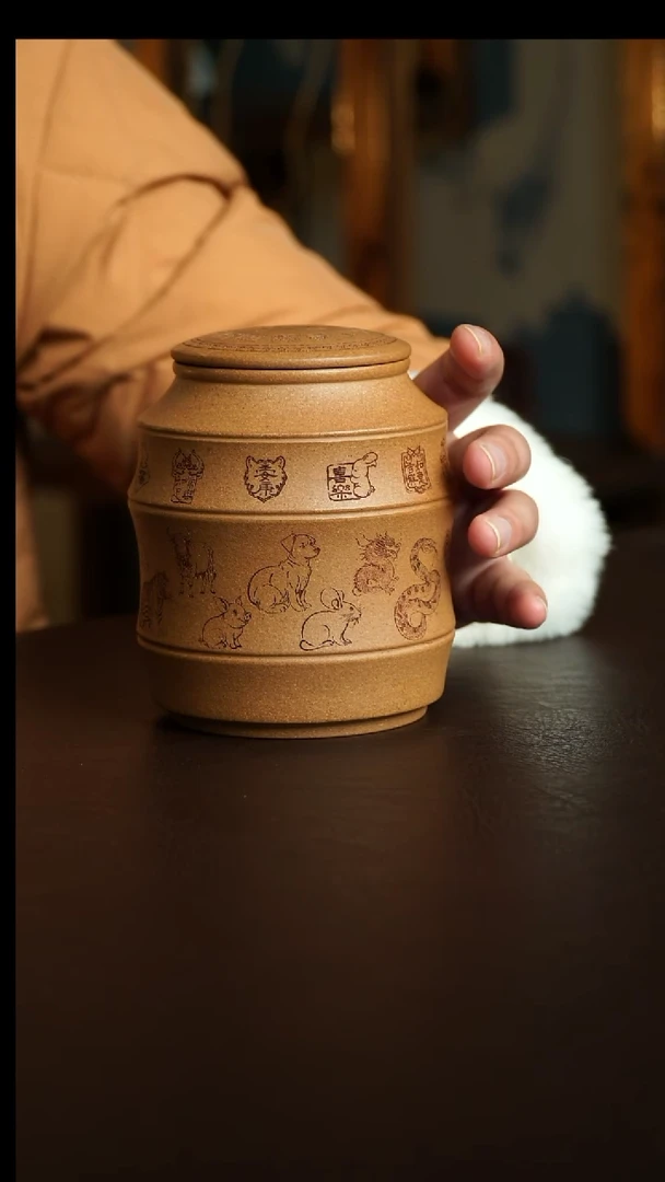 茶杯紫砂11号 特惠十二生肖茶叶罐100克 宜兴紫砂原矿作品