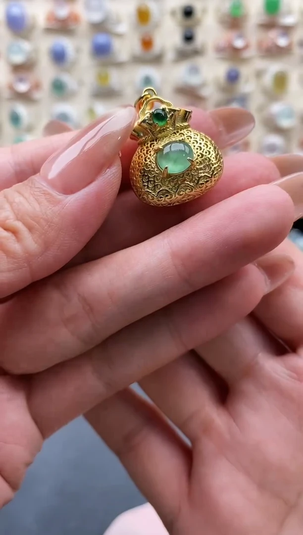 银S925镶嵌戒指翡翠缅甸天然A货翡翠11   7-9