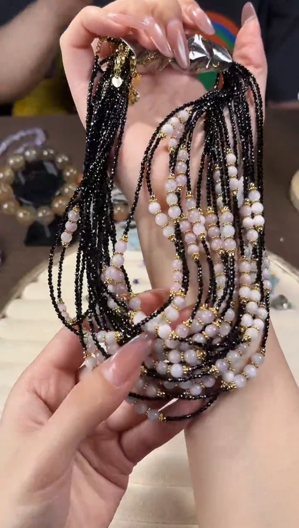 项链未镶嵌水晶紫黎晖黑尖晶项链