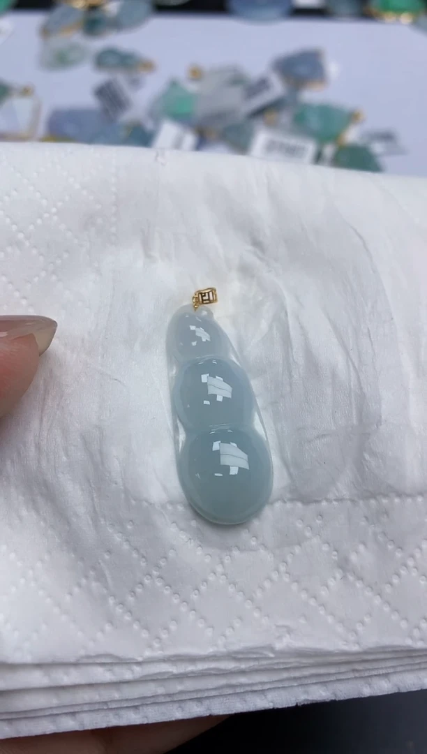 【闪购商品】翡翠颈饰18K金镶嵌天然缅甸翡翠A货