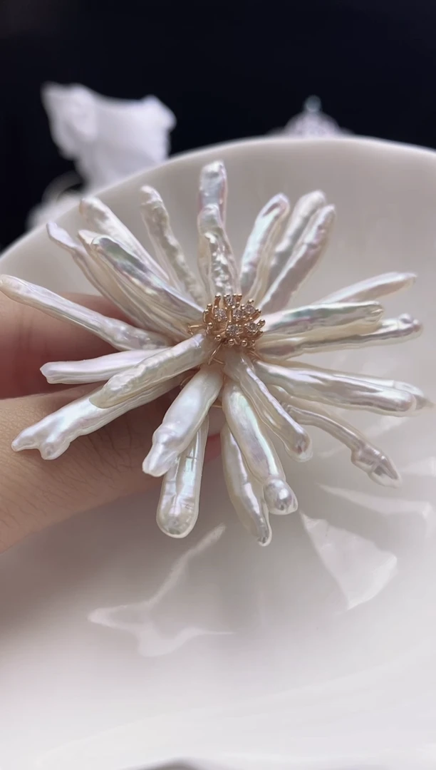 未镶嵌胸针淡水珍珠淡水巴洛克珍珠胸针