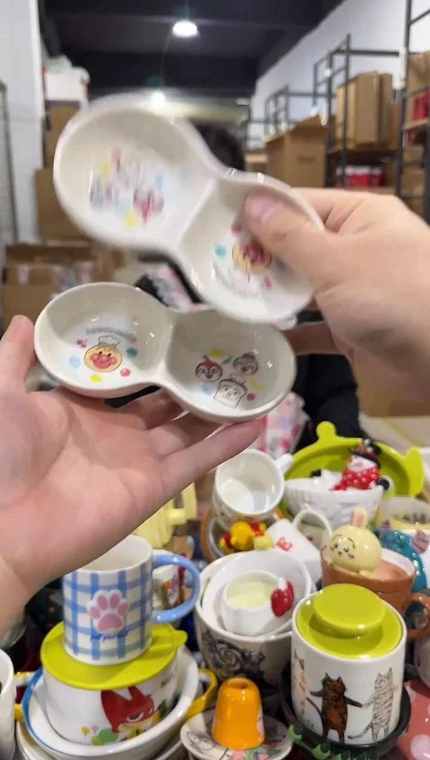 瓷片面包超人花生蘸料碟2件套