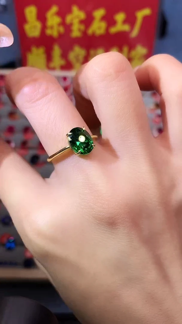 【闪购商品】透辉石戒指银S925镶嵌11111