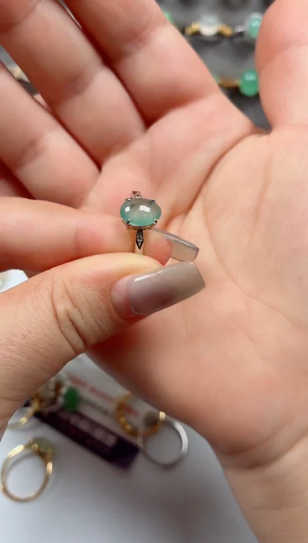 银S925镶嵌戒指翡翠.