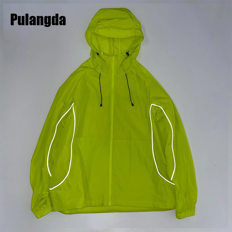 普朗达2025款夏季男女时尚韩版潮流情侣夜间反光户外骑行防晒服男