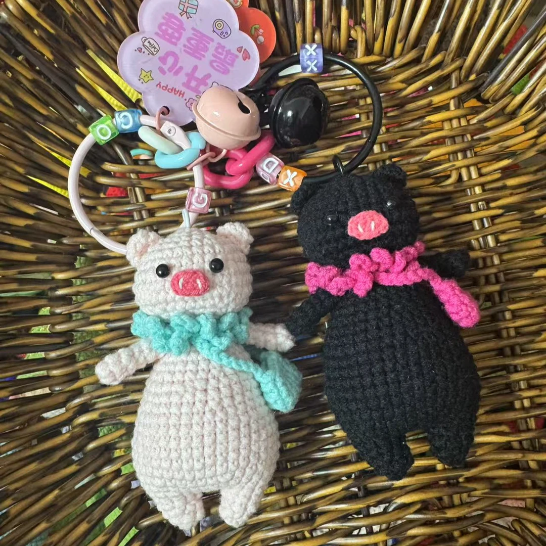 【霏霏手作】毛线钩织玩偶猪条两个颜色
