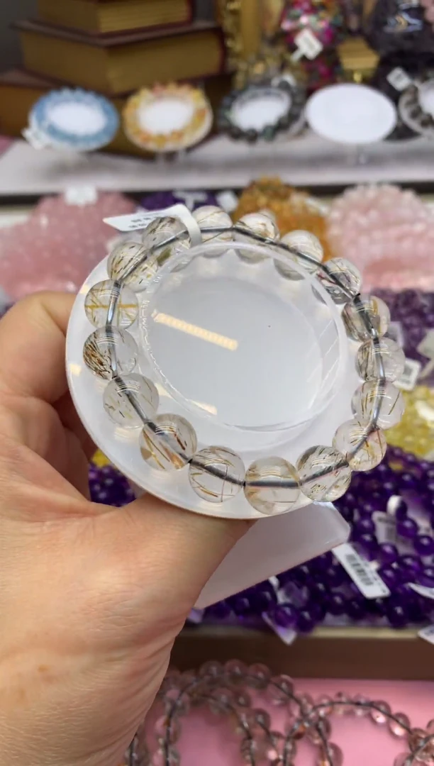 【闪购商品】水晶手串未镶嵌透体黑金超12+