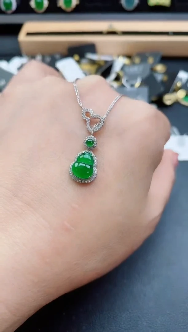 套链银S925镶嵌翡翠1