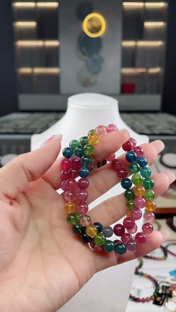 未镶嵌三圈手串7mm+碧玺（多样性发一条）T