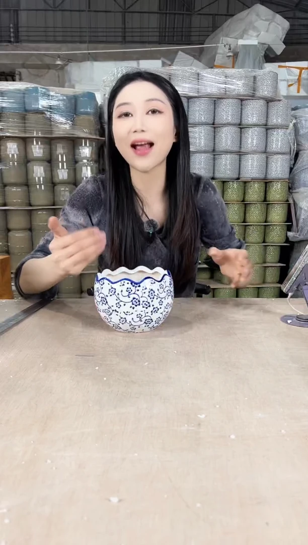 【闪购商品】陶瓷蛋壳白青花瓷小号14x11