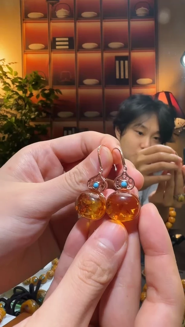 蜜蜡颈饰银S925镶嵌0828天然蜜蜡珠宝奇石