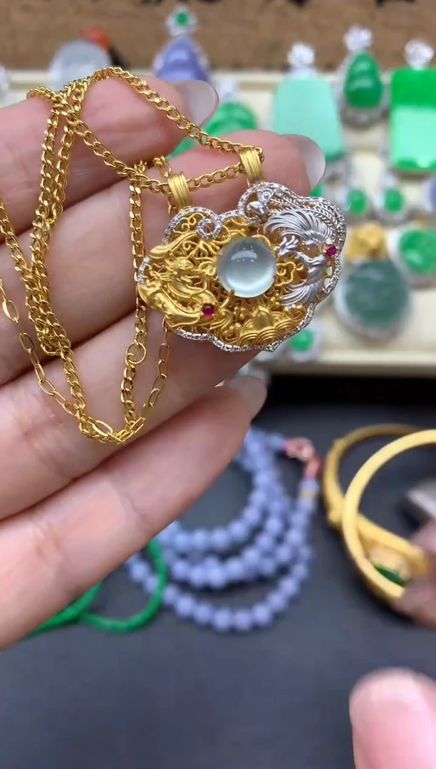 【闪购商品】翡翠颈饰18K金镶嵌464-中国好珍宝