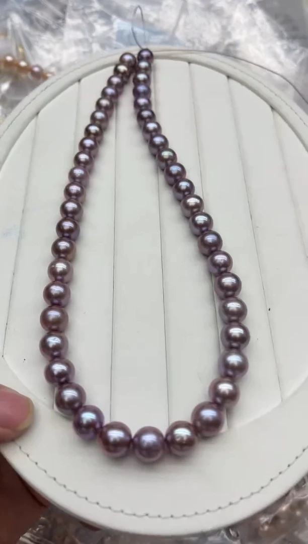 项链银S925镶嵌淡水珍珠，非无暇