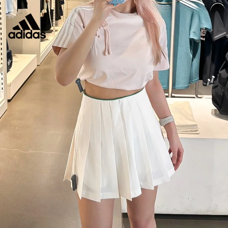 adidas/阿迪达斯三叶草夏新款甜酷女装短款高腰新短袖t恤