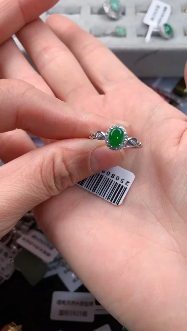 银S925镶嵌戒指翡翠2                     9