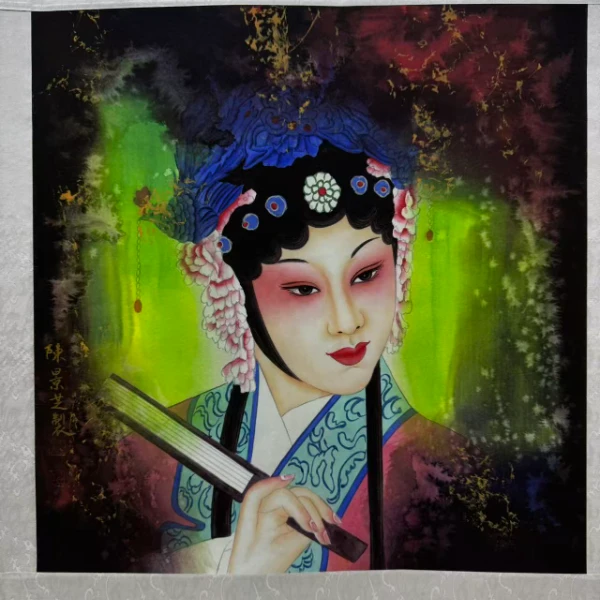 竖幅斗方《人物》软装裱成品