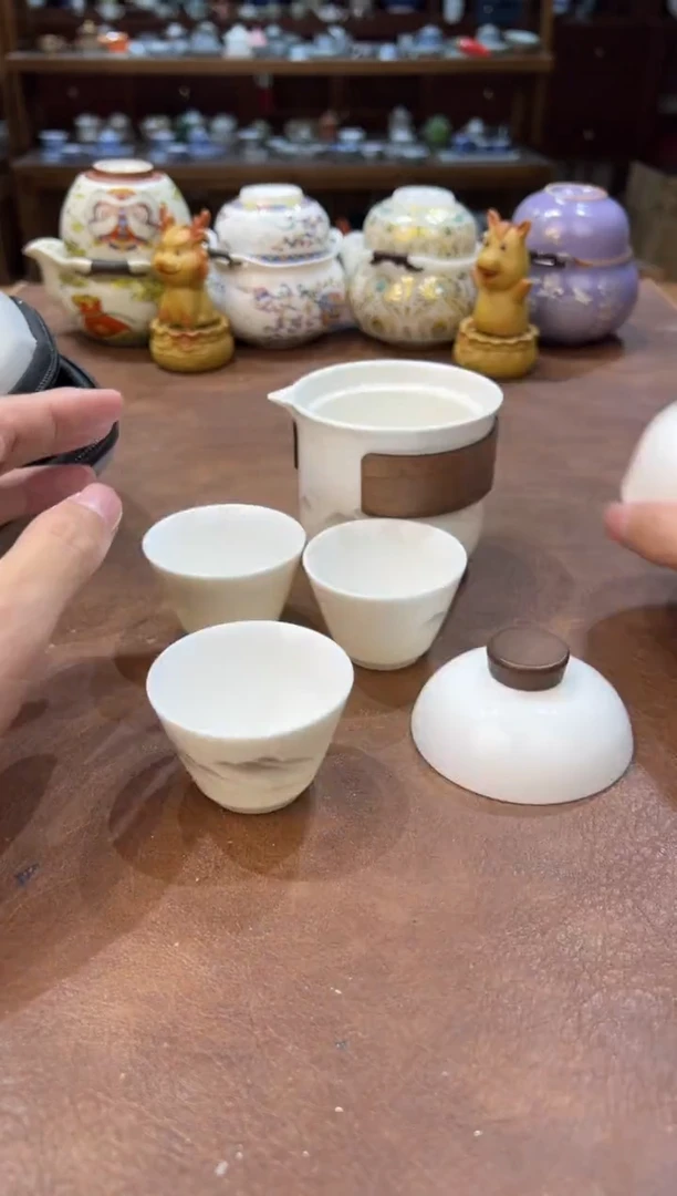 真的很便宜超好看会开片的旅行茶具