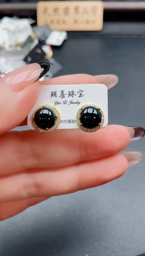 银S925镶嵌戒指翡翠1
