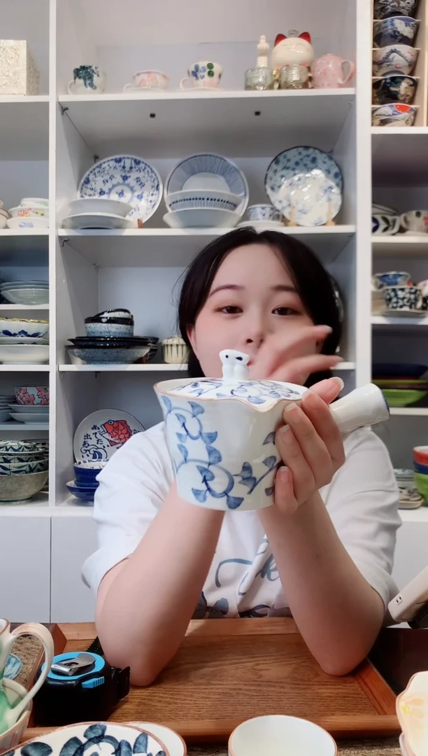 陶瓷兔子唐草急须壶