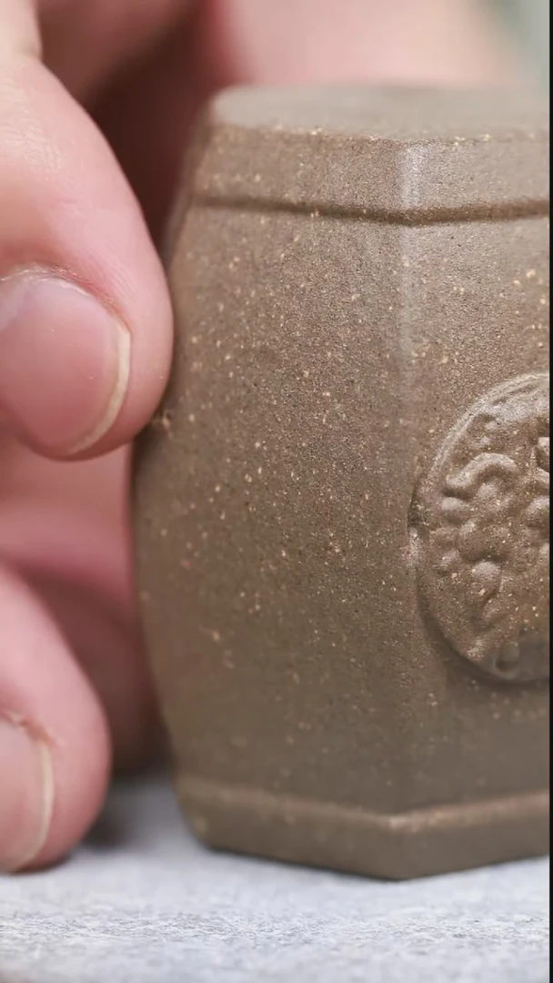 茶壶紫砂7号六方盖至蟹壳青微微暇