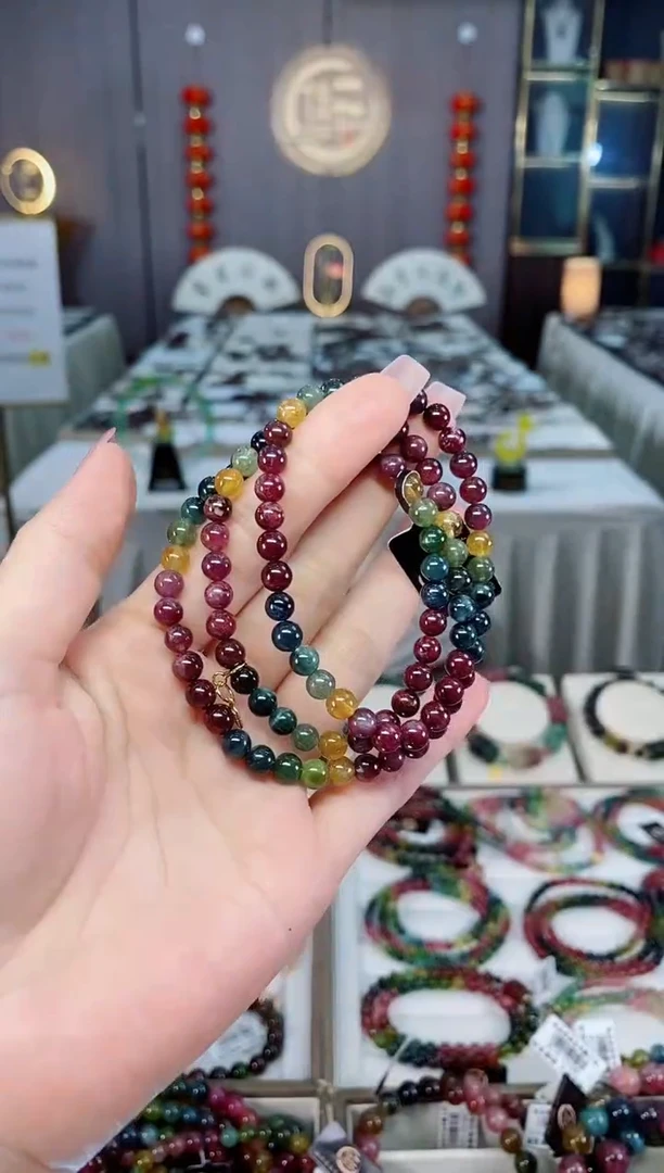 未镶嵌老矿碧玺三圈手串5mm+碧玺hon多样性发一条